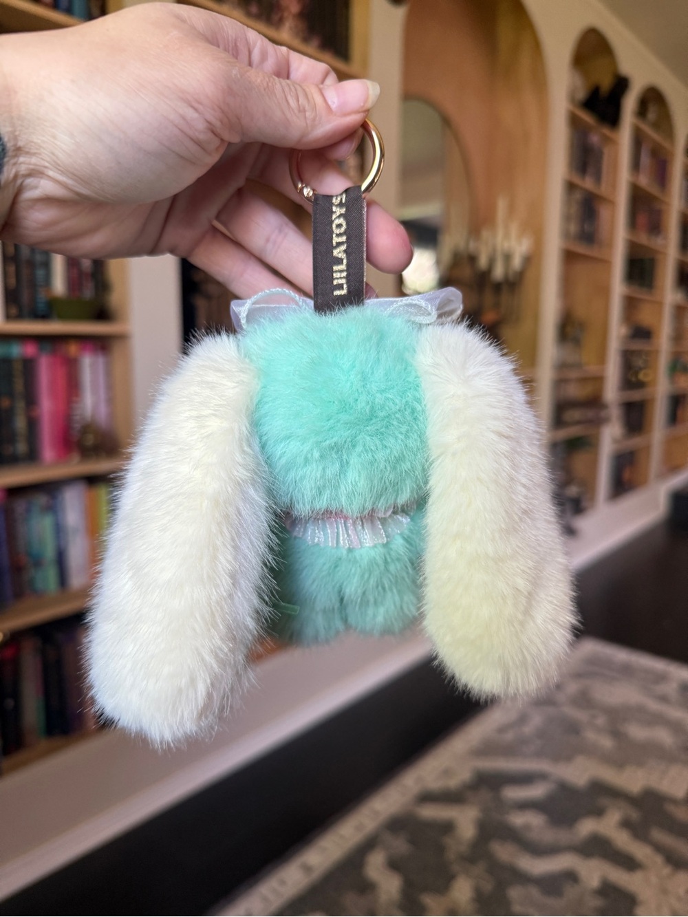 NIB Liilas Mint Green Furry Angel Keychain Bag Charm - Picture 2 of 3